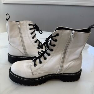 Sincerely Jules White Combat Boots
